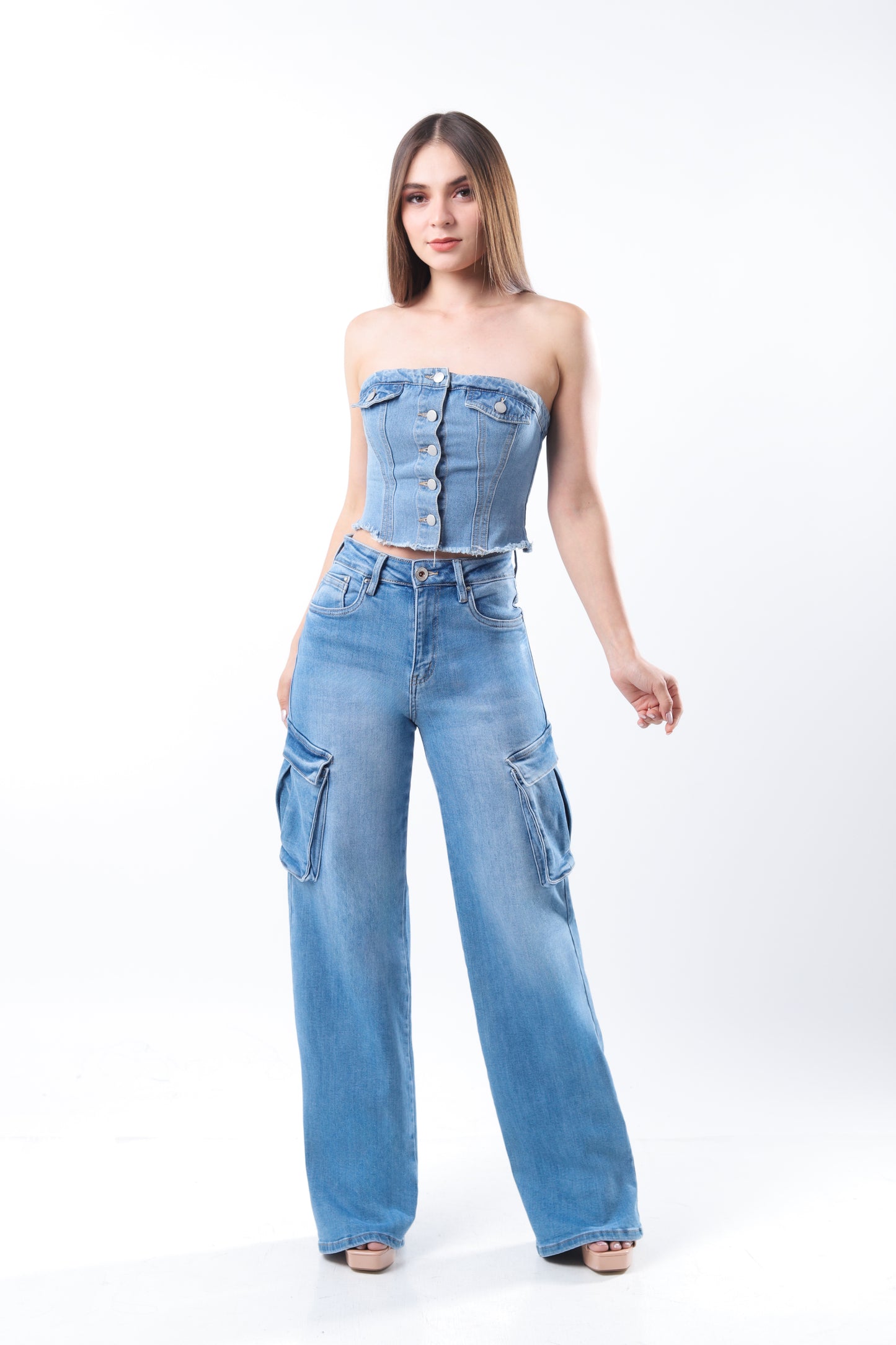 Pantalón Wide Leg Cargo Modelo 1789 DeobleFF